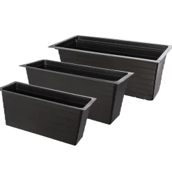 Black plastic insert for flower box