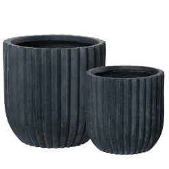 Black washed fibercement planter