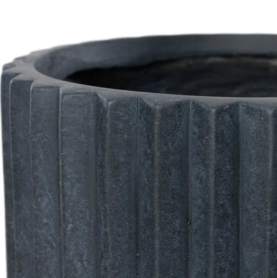 Black washed fibercement planter