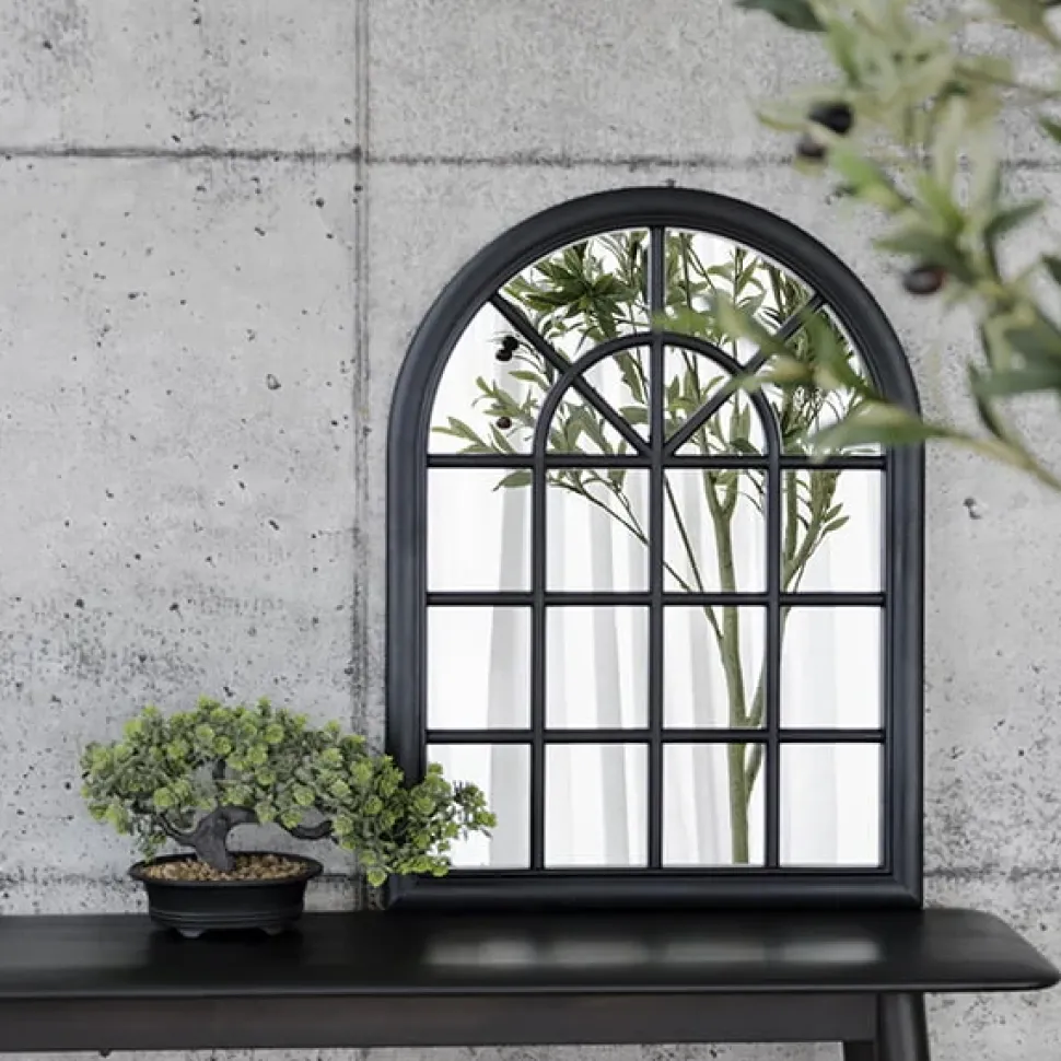 Black window mirror, 24 x 17,5″