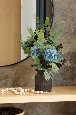 Blue hydrangea artificial flower, 23″