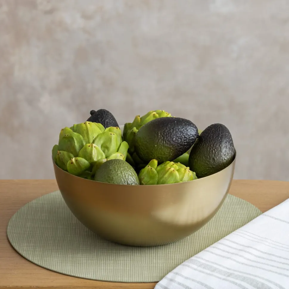 Bol décoratif or avec intérieur crème, 10&Prime;