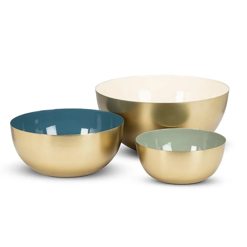 Bol décoratif or avec intérieur crème, 10&Prime;