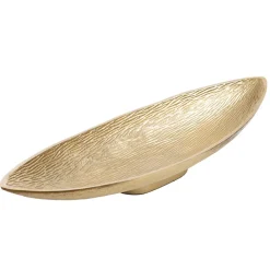 Bol décoratif oval champagne en aluminium, 5 x 17,5″