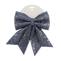 Boucle de Noël étoilée bleu nuit, 9,5 x 8″