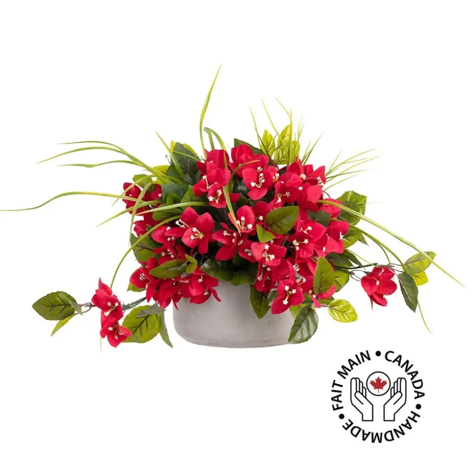Bougainvillea flower centerpiece, 12 x 15″