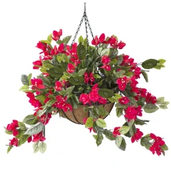 Bougainvillea outdoor hanging flower basket, 24 x 22″