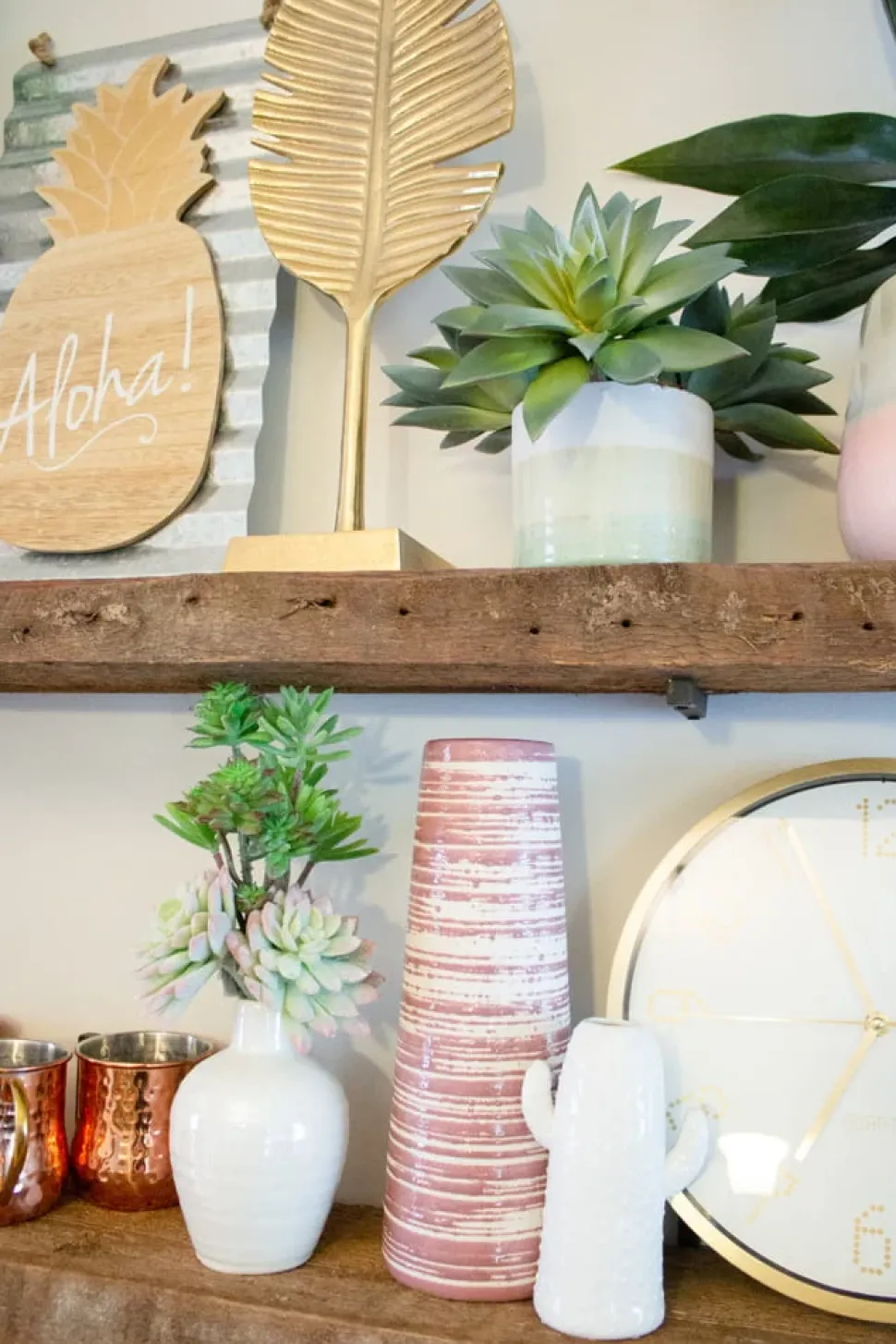 Bougeoir vase ligné en céramique rose, 12 x 4,5″