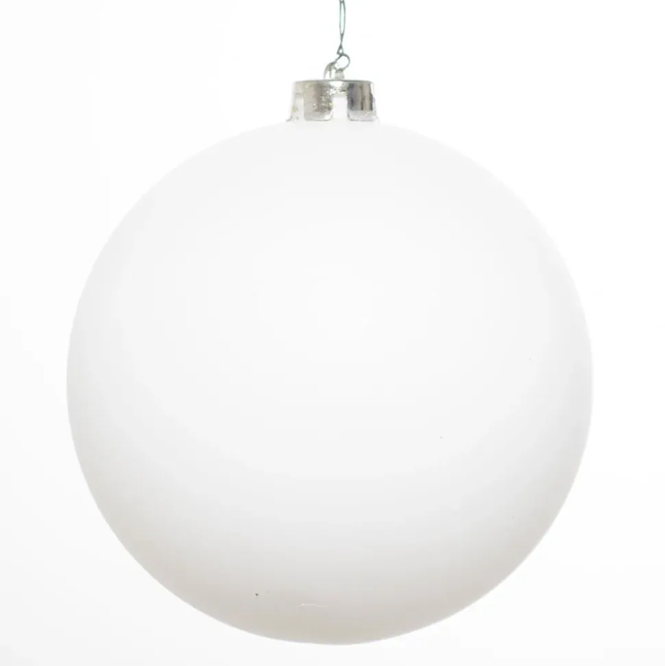 Boules de Noël blanches fini mat, 6″