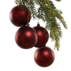 Boules de Noël bourgogne fini mercure mat, 4″