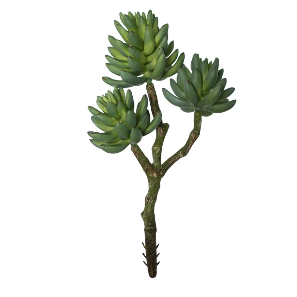 Branche de succulentes vertes artificielles, 12″