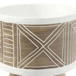 Brown patterned standing planter, 14,5 x 10"