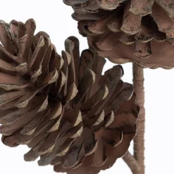 Brown pinecone double branch, 28"