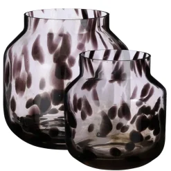 Brown speckled recycled glass vase