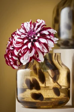 Brown speckled recycled glass vase