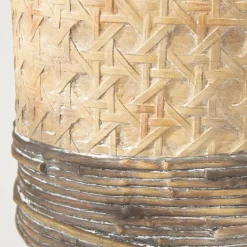 Brown woven standing planter, 25,5 x 15,5"