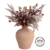 Burgundy and cream flower arrangement