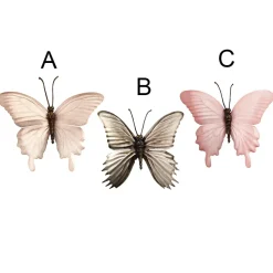 Butterfly ornament with clip, 4″