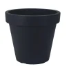 Cache-pot extérieur noir en plastique 90% recyclé, 19,5 x 12″