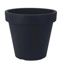 Cache-pot extérieur noir en plastique 90% recyclé, 19,5 x 12″
