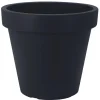Cache-pot extérieur noir en plastique 90% recyclé, 26,5 x 30,5″
