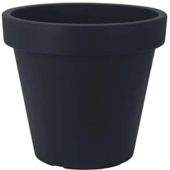 Cache-pot extérieur noir en plastique 90% recyclé, 26,5 x 30,5″