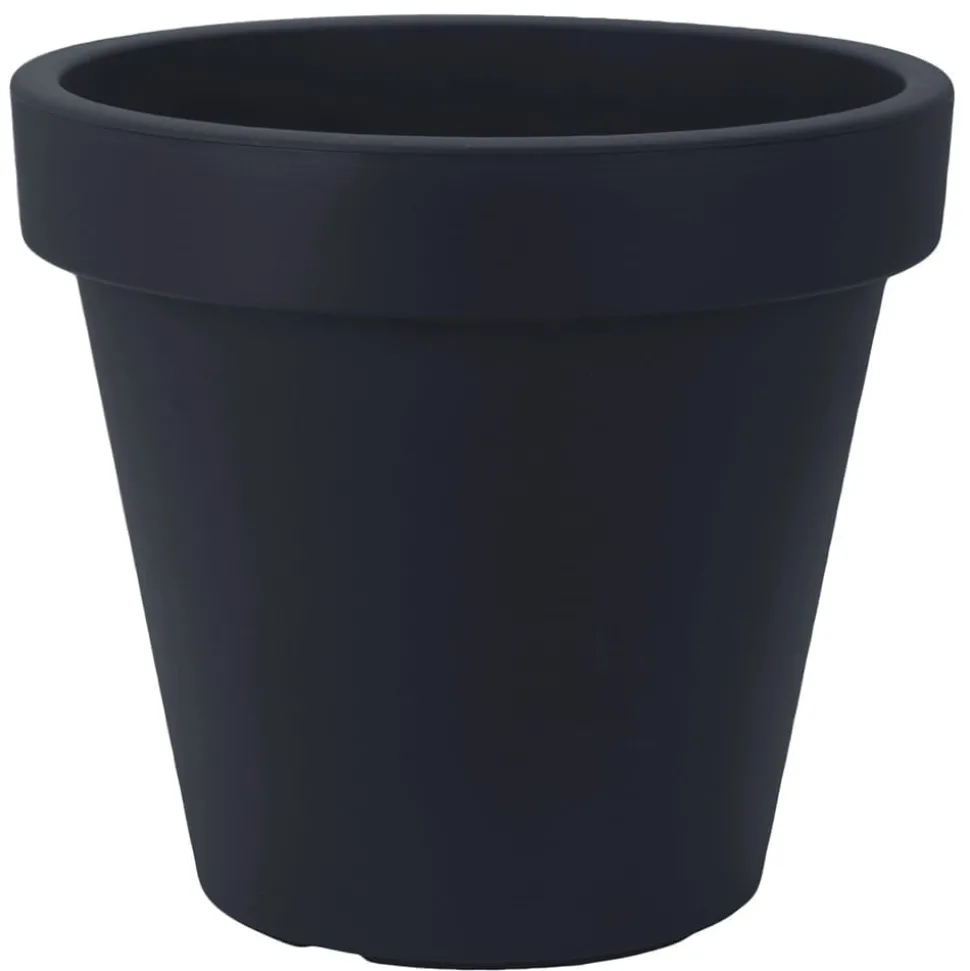 Cache-pot extérieur noir en plastique 90% recyclé, 26,5 x 30,5″