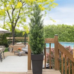 Cèdre artificiel extérieur en pot, 68″