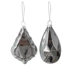 Charcoal flat glass ornament, 4″