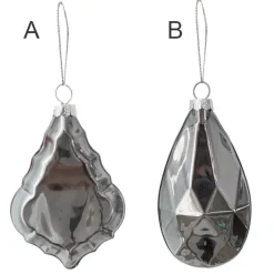 Charcoal flat glass ornament, 4″