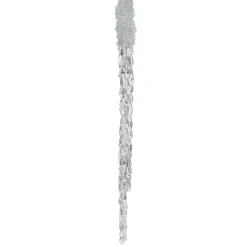 Clear icicle ornament with glitters, 15"