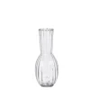 Clear ridged glass vase, 13,5 x 5,5"