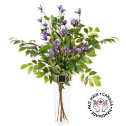Clematis flower bouquet in a vase
