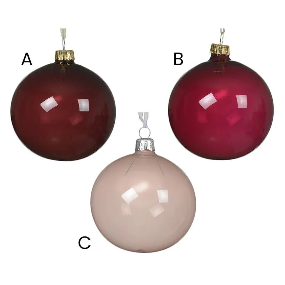 Colored-glass Christmas bauble, 3"