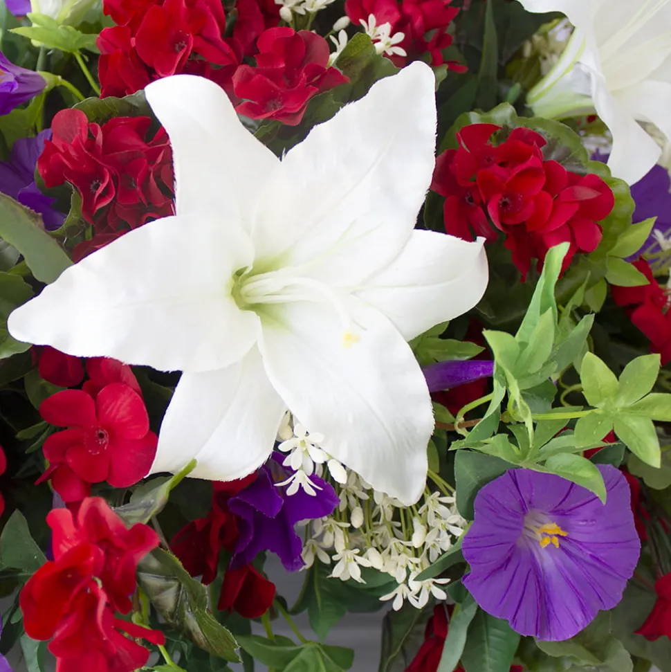 Colorful funeral arrangement
