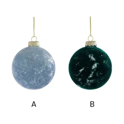 Cool colored velvet glass Christmas ornament, 3"