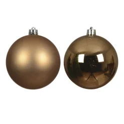 Copper Christmas balls, matte and glossy finish, 4"