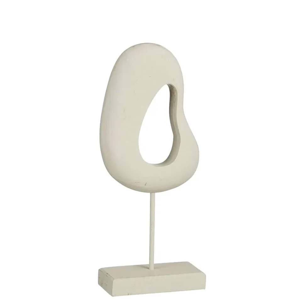 Cream abstract decoration in 100% FSC-certified wood, 13"