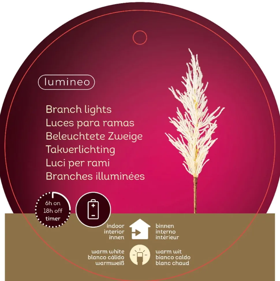 Cream illuminated pampas grass, 31,5″