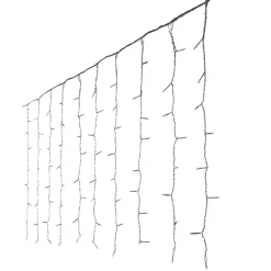 Curtain of 420 LED lights on clear wire, cool white, 3 x 13′