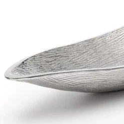 Curved silver aluminium tray, 3 x 15,5″