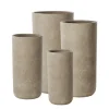 Cylindrical brown fiber cement pot