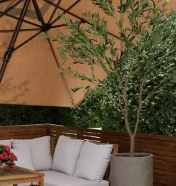 Cylindrical brown fiber cement pot