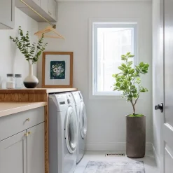 Cylindrical brown fiber cement pot