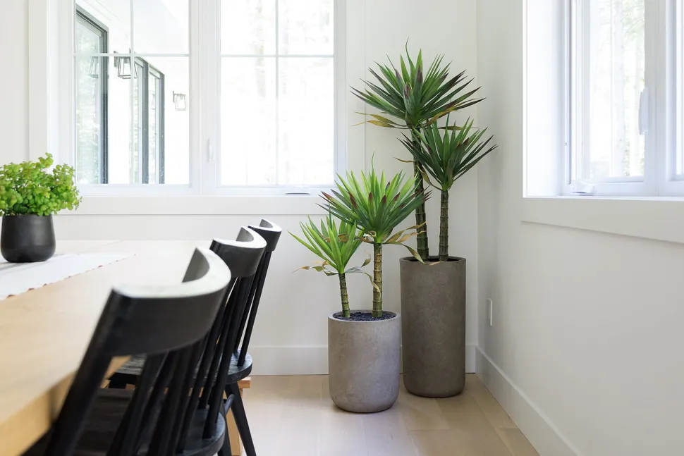 Cylindrical brown fiber cement pot