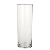 Cylindrical clear glass vase, 21,5 x 7,5"