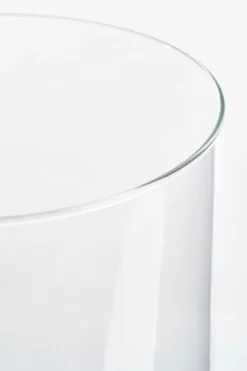 Cylindrical clear glass vase, 21,5 x 7,5