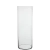 Cylindrical glass flower vase, 27,5 x 8"