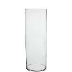 Cylindrical glass flower vase, 27,5 x 8"