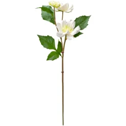 Dalhia blanc artificiel au toucher réel, 22″